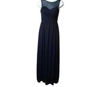 David's Bridal Women's Size 0 Sleeveless Black Long Formal Dress Bridal Prom